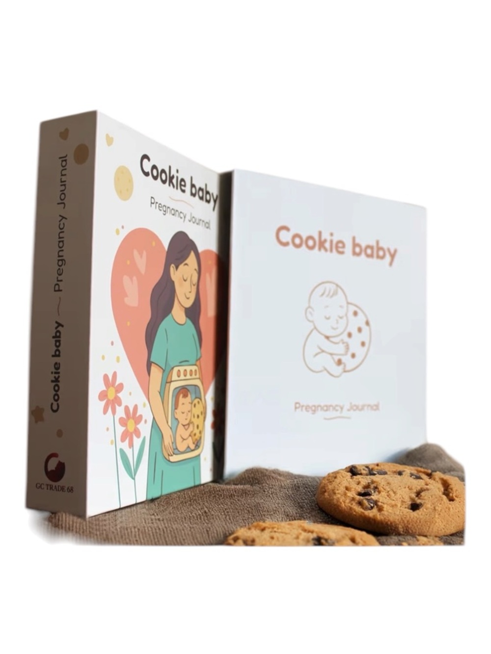 Cookie baby Pregnancy Hard Cover Keepsake Journal Luxury 4 Ring Gold Binder